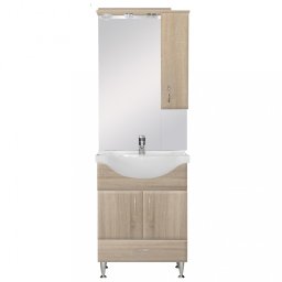 Kompletne meble azienkowe Bianca Plus 65 w kolorze db sonoma, otwierane w prawo