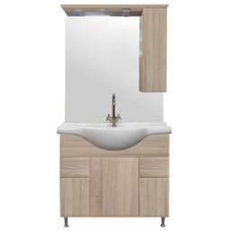 Kompletne meble azienkowe Bianca Plus 85 w kolorze db sonoma, otwierane w prawo