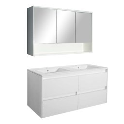 Kompletne meble azienkowe Porto 120 w kolorze biaym