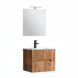 Trent meble azienkowe umywalka ceramiczna 60 cm (2 szuflady) z lustrem 60x80 cm db sunset