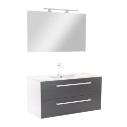 Vario Clam 100 kompletne meble azienkowe biay-antracyt