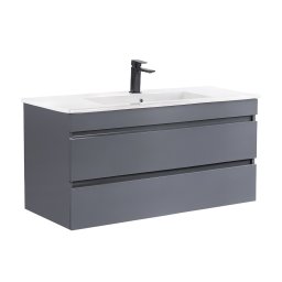 Cube 100 dolne meble azienkowe z umywalk ceramiczn 2 szuflady szary antracyt