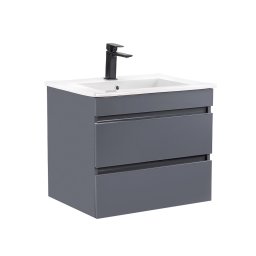 Cube 60 dolne meble azienkowe z umywalk ceramiczn 2 szuflady szary antracyt