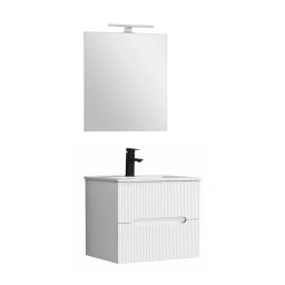 Trent Frdszobabtor 60 cm kermia mosdval (2 fikos) tkrrel 60x80 cm fehr