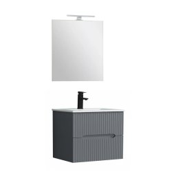 Trent Frdszobabtor 60 cm kermia mosdval (2 fikos) tkrrel 60x80 cm antracit szrke