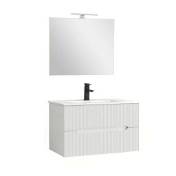 Trent Frdszobabtor 80 cm kermia mosdval (2 fikos) tkrrel 60x80 cm fehr