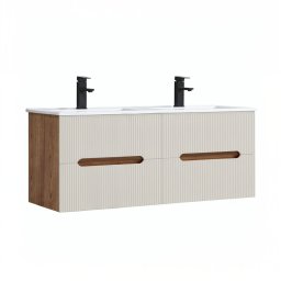 Dolna szafka azienkowa Trent 120 z ceramiczn umywalk (4 szuflady) db sunset-biay