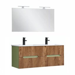 Trent Frdszobabtor 120 cm kermia mosdval tkrrel 60x120 cm pisztciazld-sunset tlgy