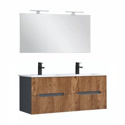 Trent Frdszobabtor 120 cm kermia mosdval tkrrel 60x120 cm antracit szrke-sunset tlgy