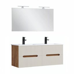 Trent Meble azienkowe 120 cm umywalka ceramiczna z lustrem 60x120 cm db sunset-biay