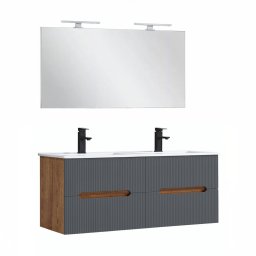 Trent Frdszobabtor 120 cm kermia mosdval tkrrel 60x120 cm sunset tlgy-antracit szrke