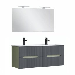 Trent Frdszobabtor 120 cm kermia mosdval tkrrel 60x120 cm olivazld-antracit szrke