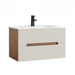 Dolna szafka azienkowa Trent 80 z ceramiczn umywalk (2 szuflady) db sunset-biay