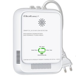 Qoltec Czujnik wycieku gazu i tlenku węgla | alarm 85dB | LED