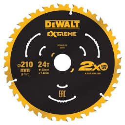 DeWALT - Tarcza pilarska 210x30 mm, 24 zębów DT20432