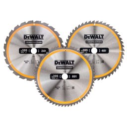 DeWALT Akcesoria - 3-częściowy zestaw tarcz pilarskich do drewna 305x30 mm DT1964
