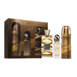 Lattafa Oud Mood Elixir Woda perfumowana 100ml spray + MgieĹka do wĹosĂłw 50ml + Dezodorant 200ml spray