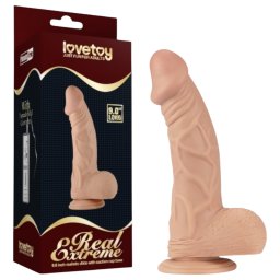 Lovetoy Real Extreme - dildo z przyssawką - 23 cm - realistyczny - beżowy