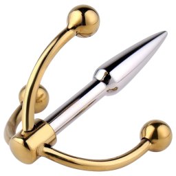 Urethralplay - dilator do cewki moczowej z haczykiem - metalowy 4,5cm - srebrny