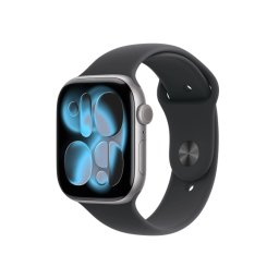 Apple Watch Series 11 GPS + Cellular 46mm z aluminium Gwiezdna szarość Pasek sportowy Czarny S/M