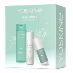 Yoskine Japan Pure Rice Infusion ryĹźowe serum do twarzy 30ml + krem do twarzy 50ml + bogata ryĹźowa esencja do twarzy 200ml