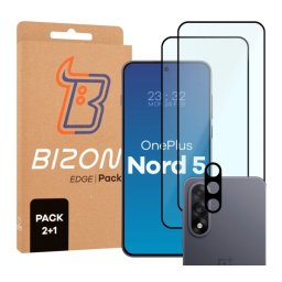 Bizon 2x Szkło + szybka na aparat Edge Pack do OnePlus Nord 5