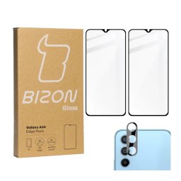 Bizon 2x Szkło + szybka na aparat Edge Pack do Samsung Galaxy A24 4G