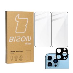 Bizon 2x Szkło + szybka na aparat Edge Pack do iPhone 13 Pro Max