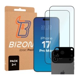 Bizon 2x Szkło + szybka na aparat Edge Pack do iPhone 17 Pro Max