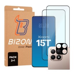 Bizon 2x Szkło + szybka na aparat Edge Pack do Xiaomi 15T