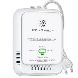 Qoltec Czujnik tlenku węgla (czadu) | detektor CO | alarm 85dB | LED