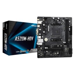 ASRock Płyta główna A520M-HDV AM4 2DDR4 HDMI/DVI/VGA M.2 mATX