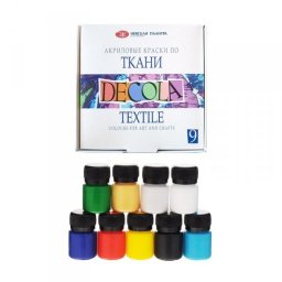 Zestaw farb do tkanin 9x20ml Decola