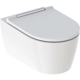 Geberit ONE - WC wiszące z deską wolnoopadającą, TurboFlush, KeraTect, biały/chrom 500.202.01.1