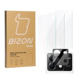 Bizon 3x Szkło hartowane + szybka na aparat Clear 2 Pack do POCO M6 Pro 4G / Xiaomi Redmi Note 13 Pro 4G