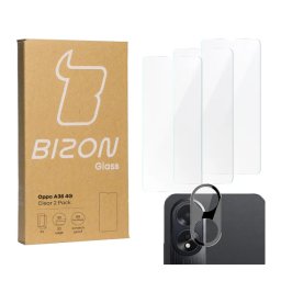 Bizon 3x Szkło hartowane + szybka na aparat Clear 2 Pack do OPPO A38 4G