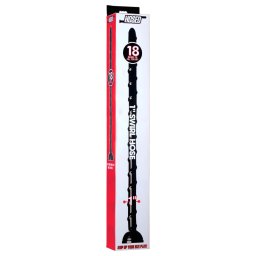 Hosed Swirl - cienki wąż analny - dildo analne - czarny - 18 cm