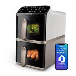 Philips Ovi Stacked Dual Basket NA462/80 2750W 10l Aplikacja mobilna
