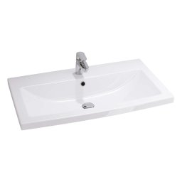 Cersanit Como - Umywalka 80x45 cm, z przelewem, otworem na baterię, biały K32-004-BOX