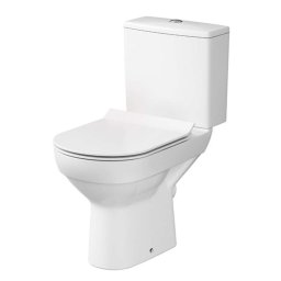 Cersanit City - WC kompakt z deską SoftClose, odpływ tylny, podłączenie wody z boku, CleanOn, biały K35-037