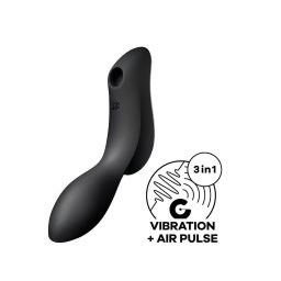 Satisfyer Curvy Trinity 2 - wibrator 2w1 z falami powietrza - czarny