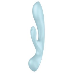 Satisfyer Triple Oh - wibrujący masażer łechtaczki z ramieniem, akumulatorowy (niebieski)