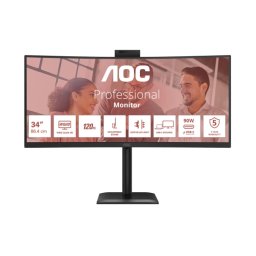 AOC CU34E4CW z kamerą internetową Windows Hello 34" UWQHD VA 120Hz 4ms Zakrzywiony