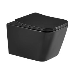 kielle Arkas I - Wisząca toaleta z deską SoftClose, Rimless, czarny mat 30111014-SET1