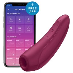 Satisfyer Curvy 1+ - sterowany aplikacją stymulator łechtaczki falami powietrza (czerwony)