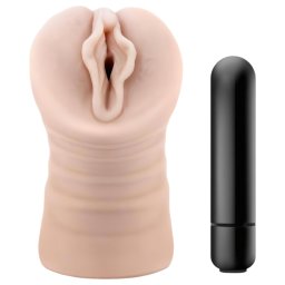 M for Men Ashley - masturbator wibrujący - realistyczna wagina - beżowa