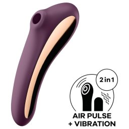 Satisfyer Dual Kiss - wibrator 2w1 do pochwy i łechtaczki - fioletowy