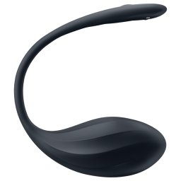 Satisfyer Ribbed Petal - noszone jajeczko wibrujące sterowane radiowo (czarne)