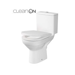 Cersanit City - WC kompakt z deską SoftClose, odpływ tylny, podłączenie wody z boku, CleanOn, biały K35-035