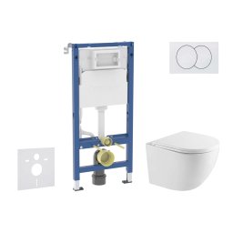 Geberit Duofix - Zestaw do montażu podtynkowego, toalety Oudee i deski softclose, przycisk Delta, biały SANI11CA31102